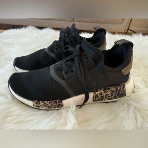 Adidas Black Sneakers with Leopard Print